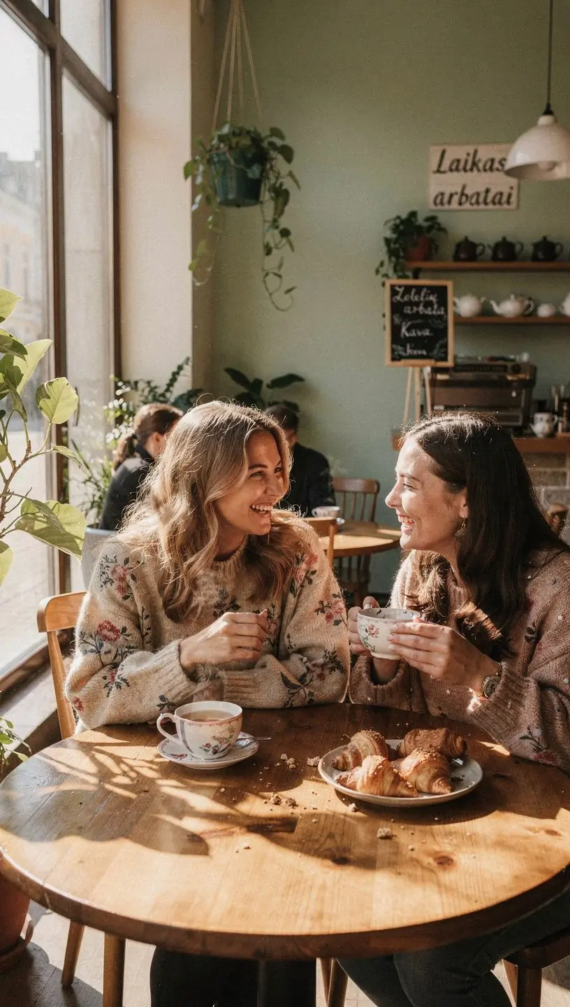 Žmogaus ranka, laikanti arbatos puodelį, kuriame matyti garuojantis gėrimas.
